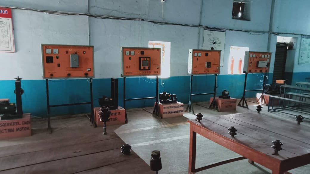 Electrical equipment line in practical lab